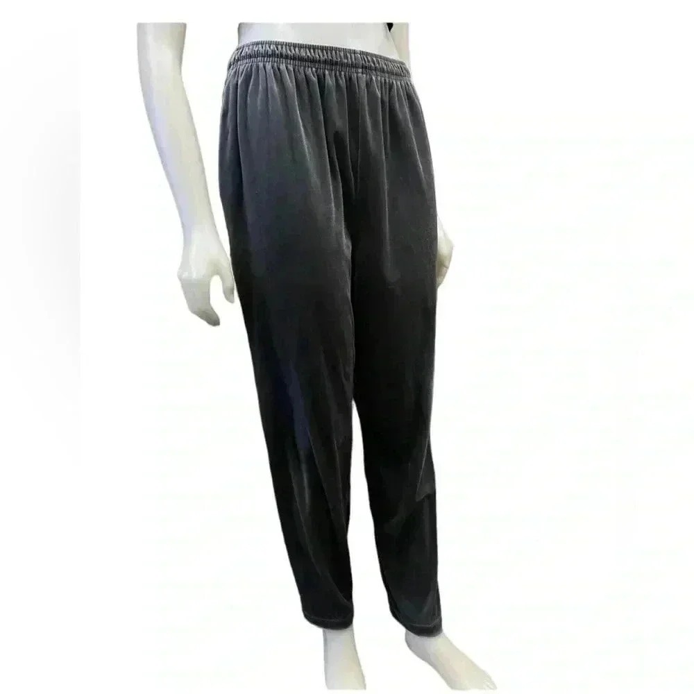 Adolfo Sport Vintage Grey Velour Lounge Jogging Pants Size Small